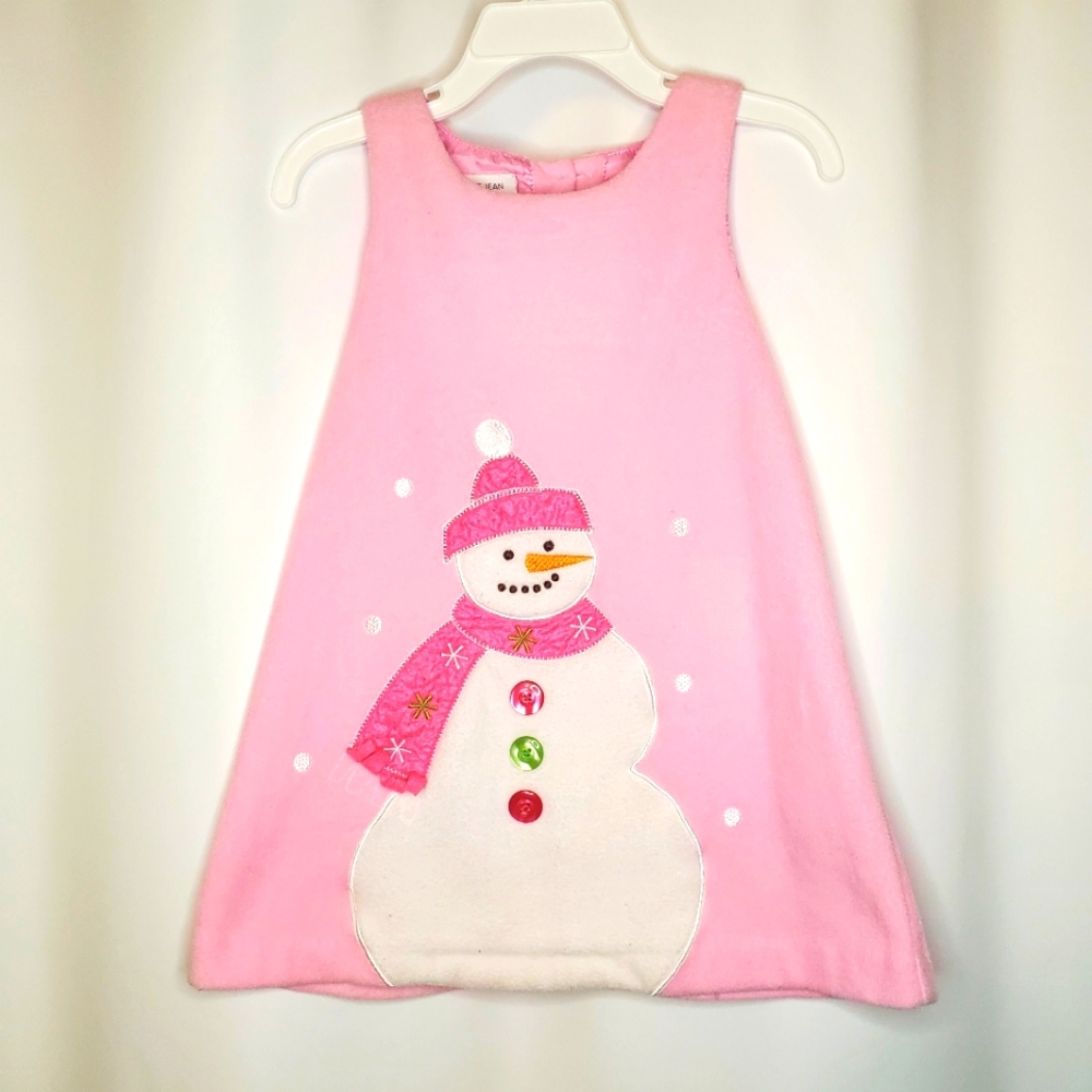 Bonnie Jean pink snowman Christmas jumper 3T
